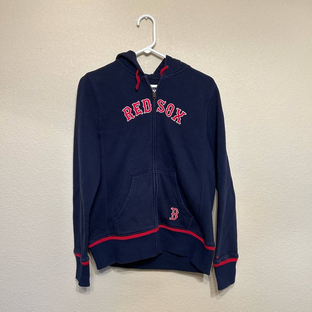 Nike Women's Navy and Red Hoodie